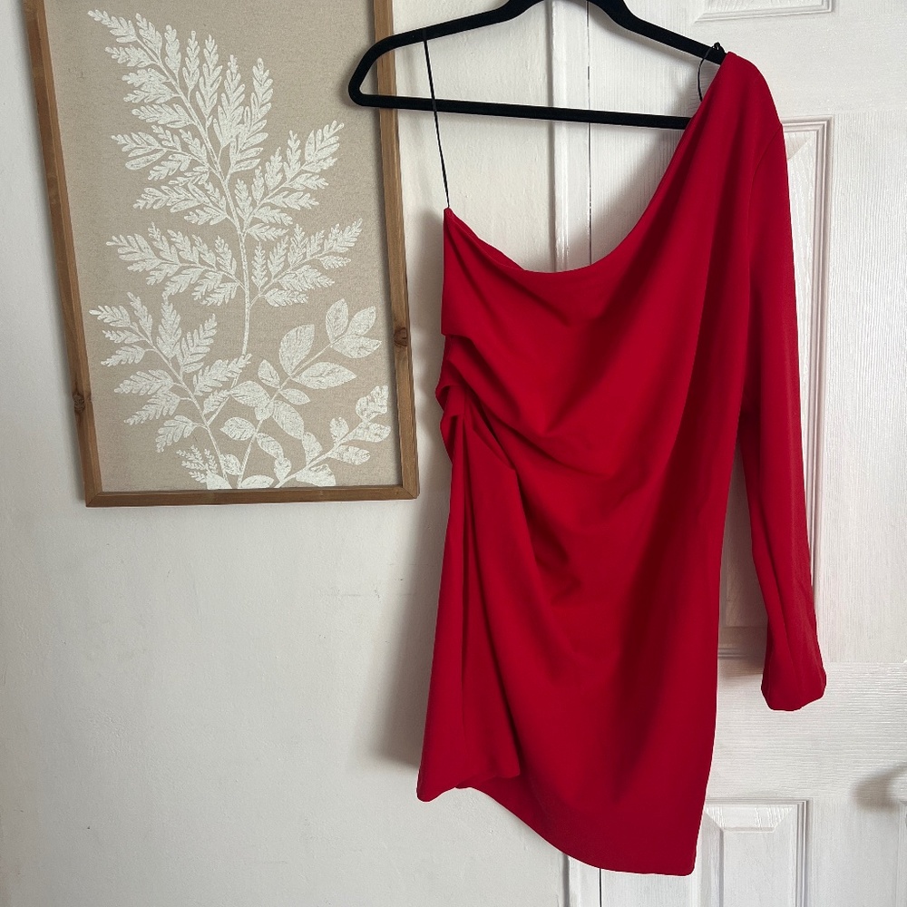 Red mini dress